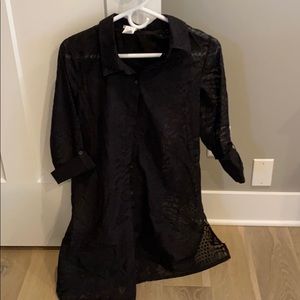Black thin swim suit cover up